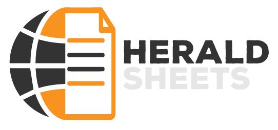 Below top menu banner on Herald Sheets